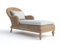 Tumbonas de ratán 192 x 80 x 90 cm - marrón natural y blanco - diseño clásico con respaldo curvo y reposabrazos