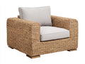 Sillones de ratán tejido 94x89x82 cm - Marrón natural-Beige claro - Diseño moderno con reposabrazos anchos y asiento acolchado