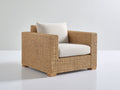 Sillones de ratán 90x85x78 cm - Ratán natural y beige - Diseño recto con asiento acolchado