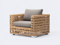 Sillones de ratán 90x85x80 cm - Marrón claro-Gris - Diseño moderno con estructura trenzada abierta