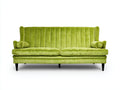 Sofás 2 plazas tapizado de pana 175 x 85 x 90 cm - Verde lima-negro - Diseño moderno con respaldo alto